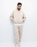 Off-white Cropped Jacket with straight leg pants
