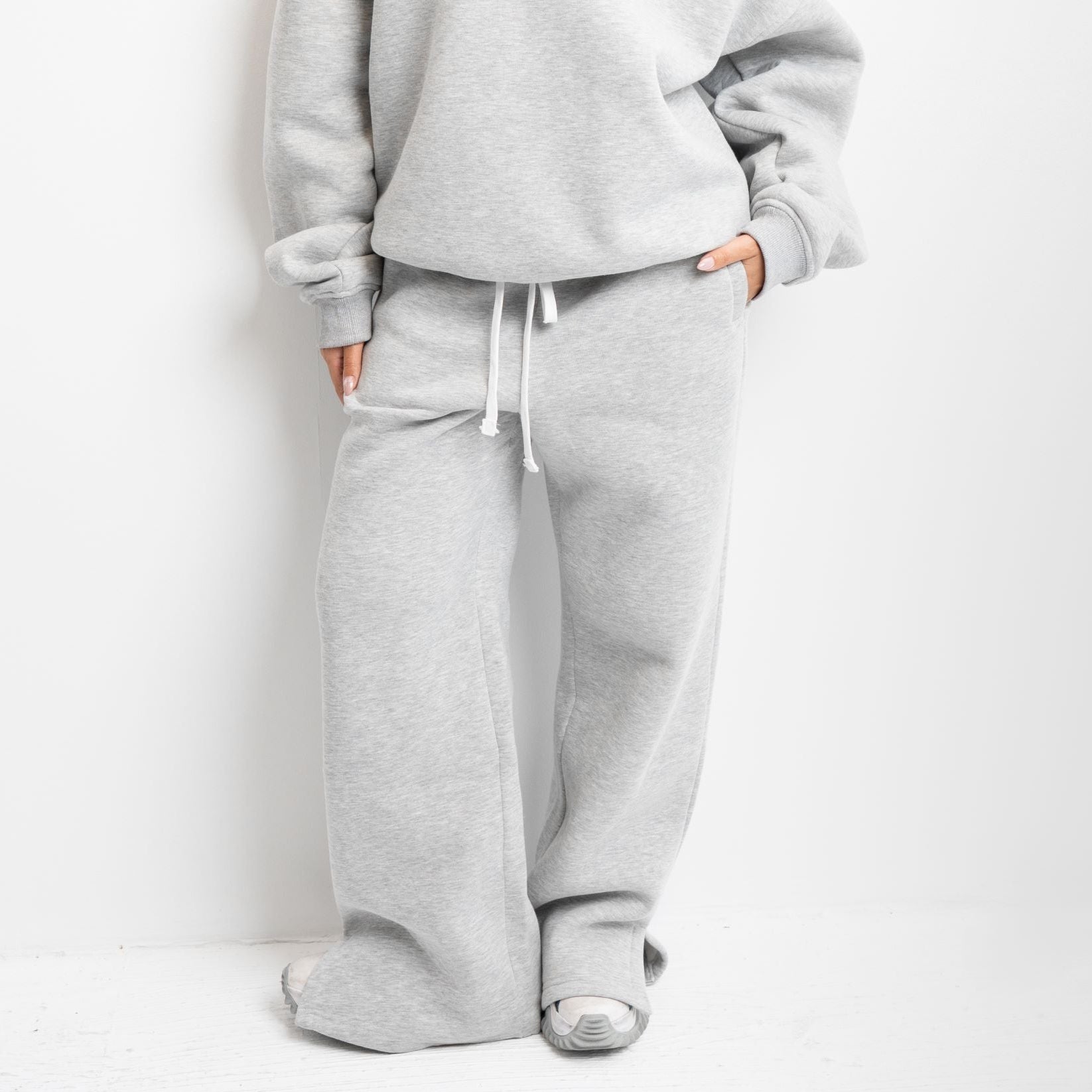 Clear Grey Heavy weight Wide Leg Sweat Pants