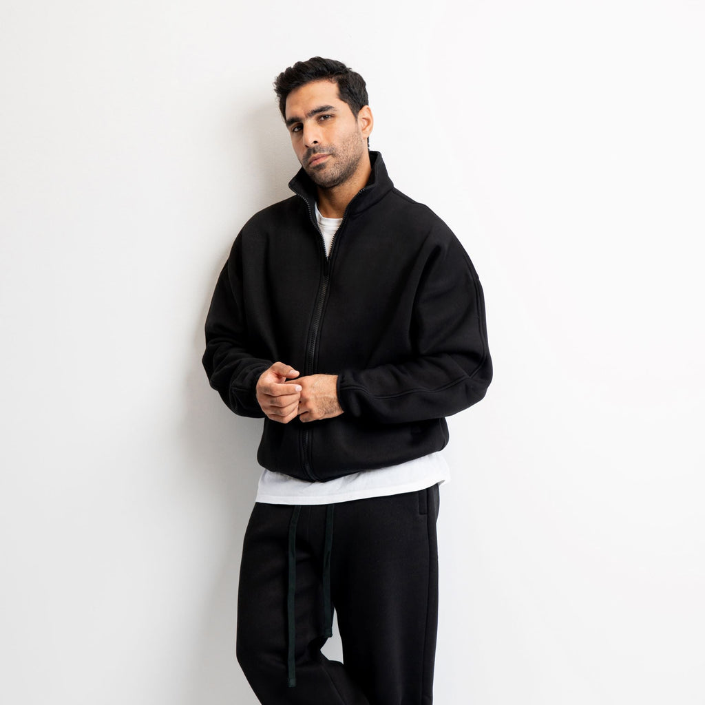 Black - Cropped Zip-Up Jacket 