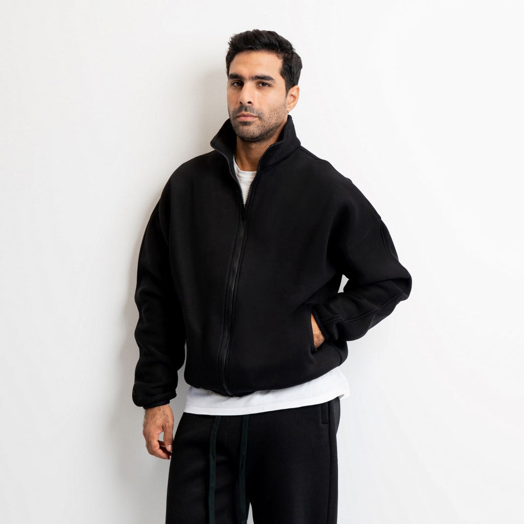 Black - Cropped Zip-Up Jacket 