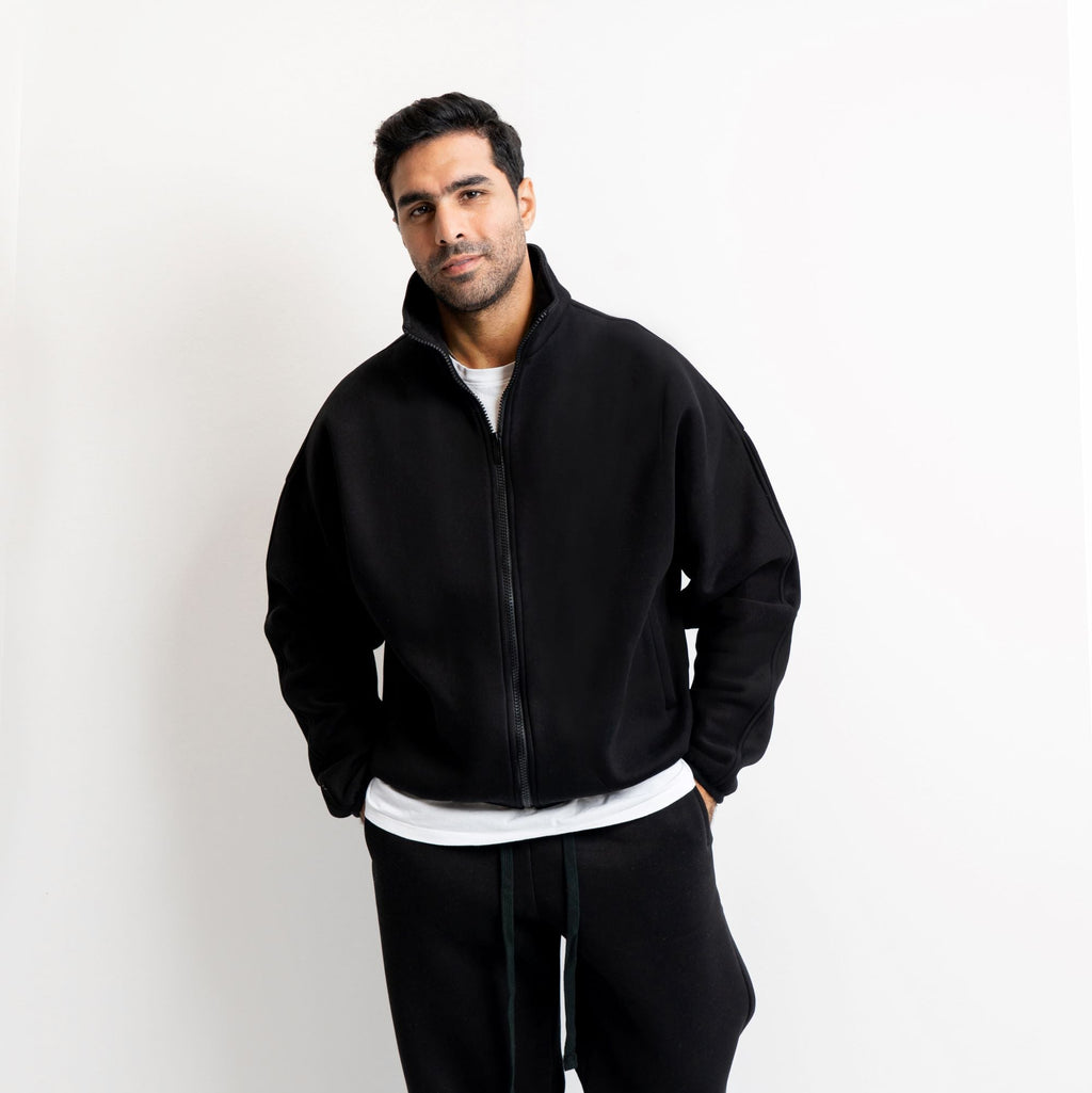 Black - Cropped Zip-Up Jacket 