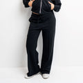 Black Soft Feel Wide-Leg Joggers 