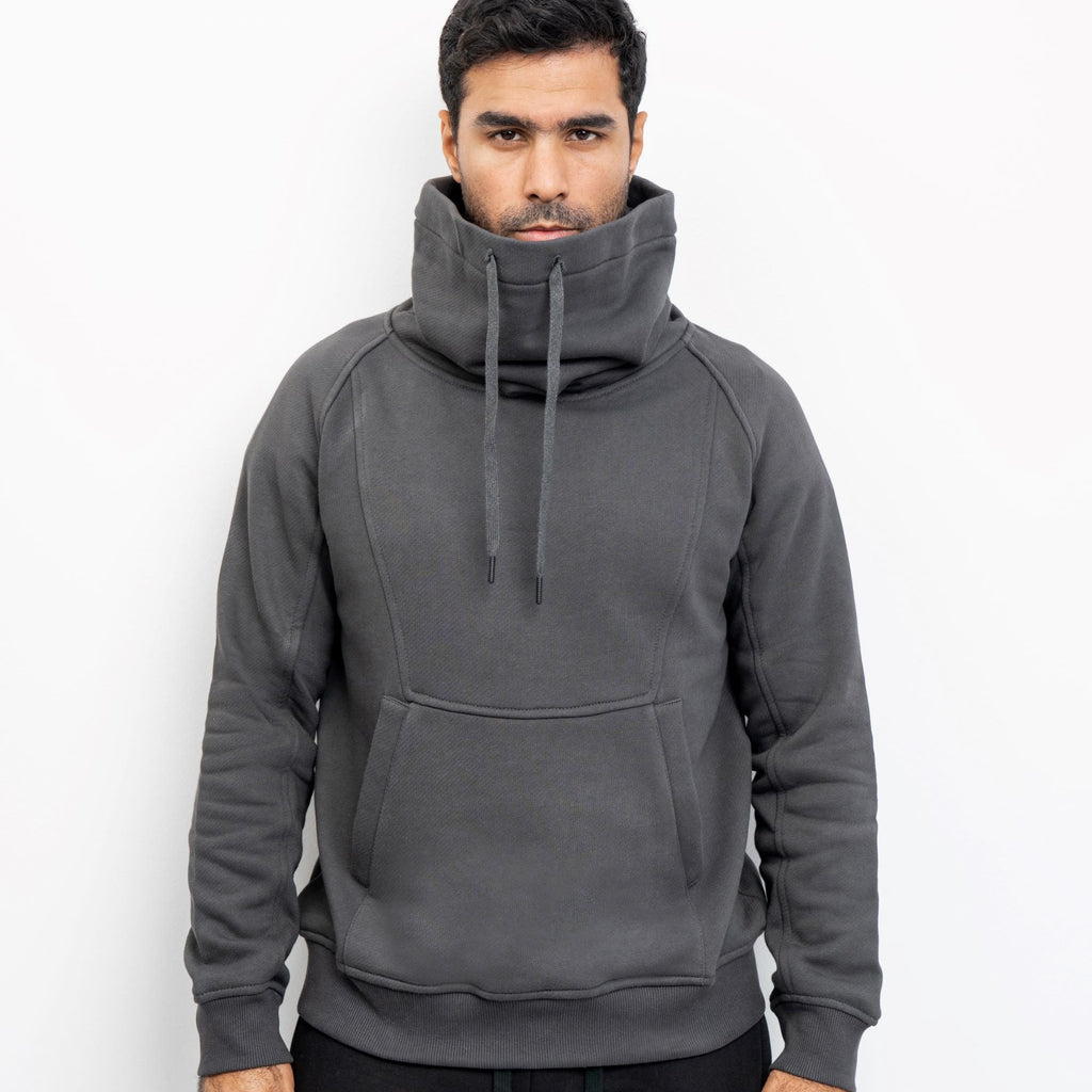 Dark-Grey Turtleneck Sweatshirt 