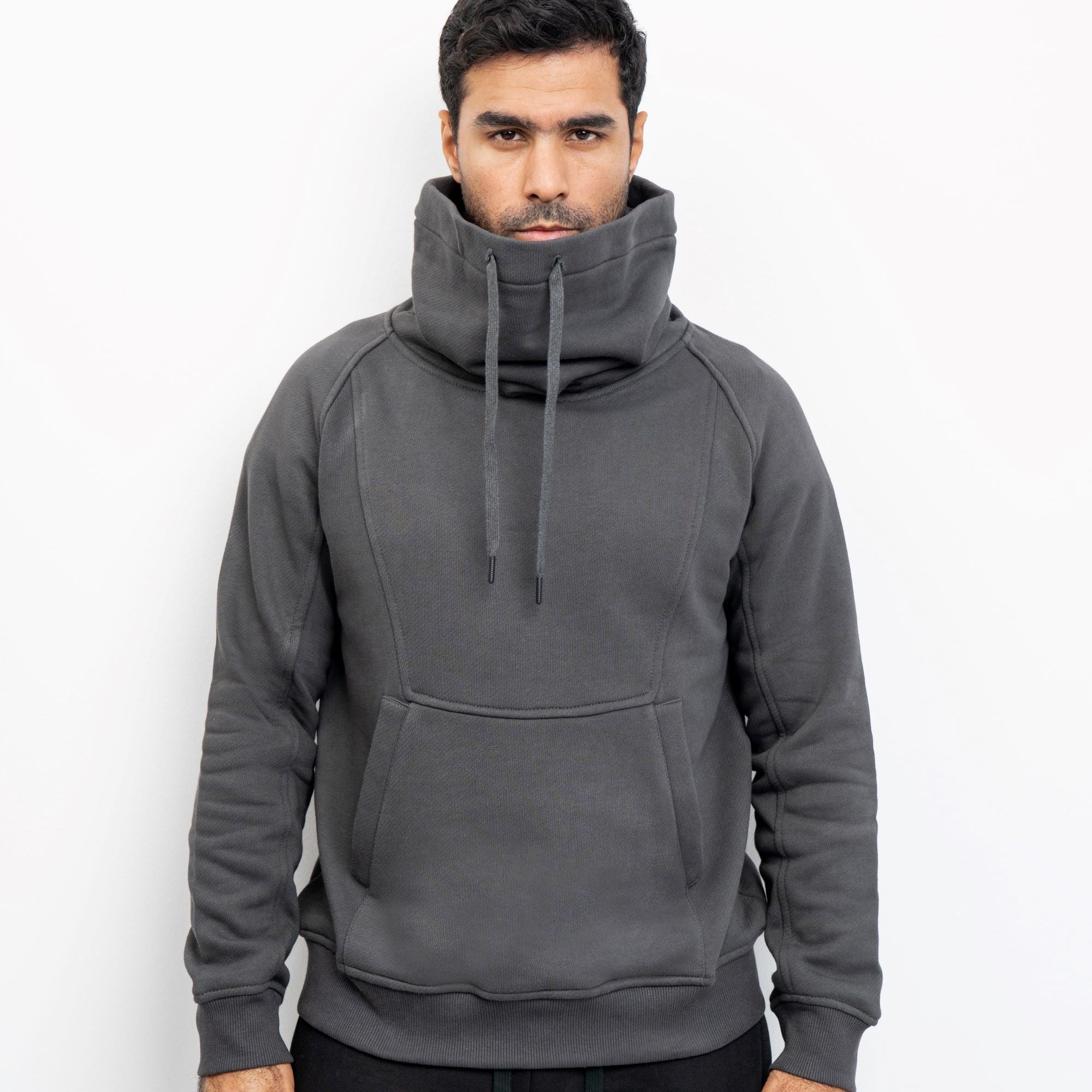 Dark-Grey Turtleneck Sweatshirt 