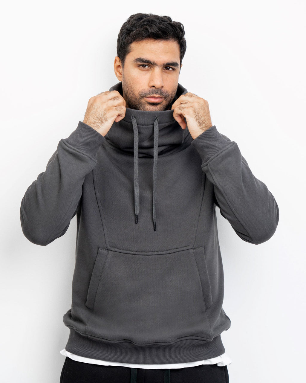 Dark-Grey Turtleneck Sweatshirt 