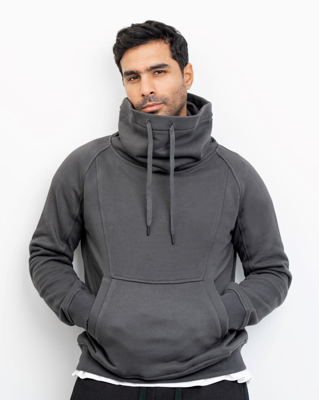 Dark-Grey Turtleneck Sweatshirt 