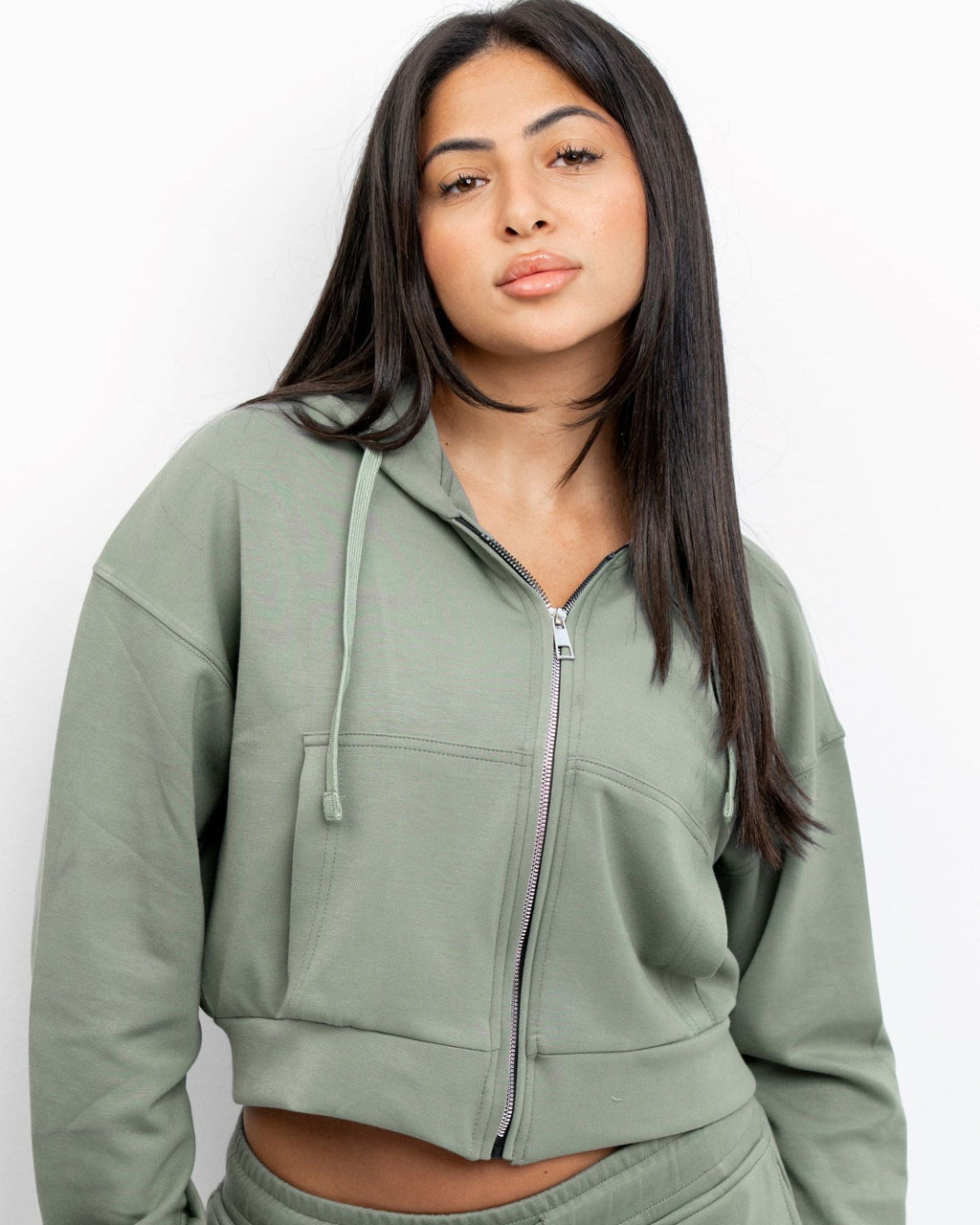 Soft Feel 
Olive Zip up Jacket