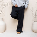 Black Heavy weight Wide Leg Sweat Pants