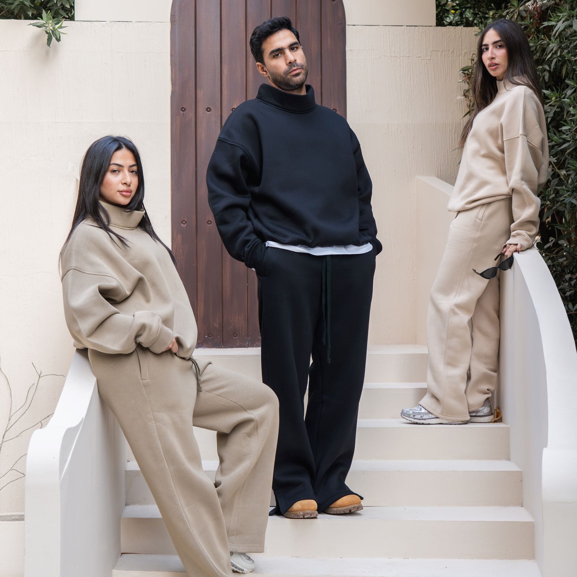 Mock-Neck Oversized Sweatshirt